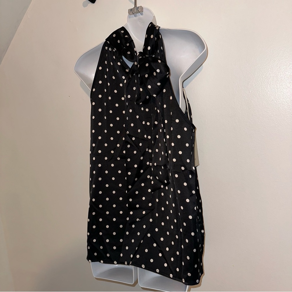 Joie Women’s Black top with white polka dots size Large 🆕 - Picture 11 of 15